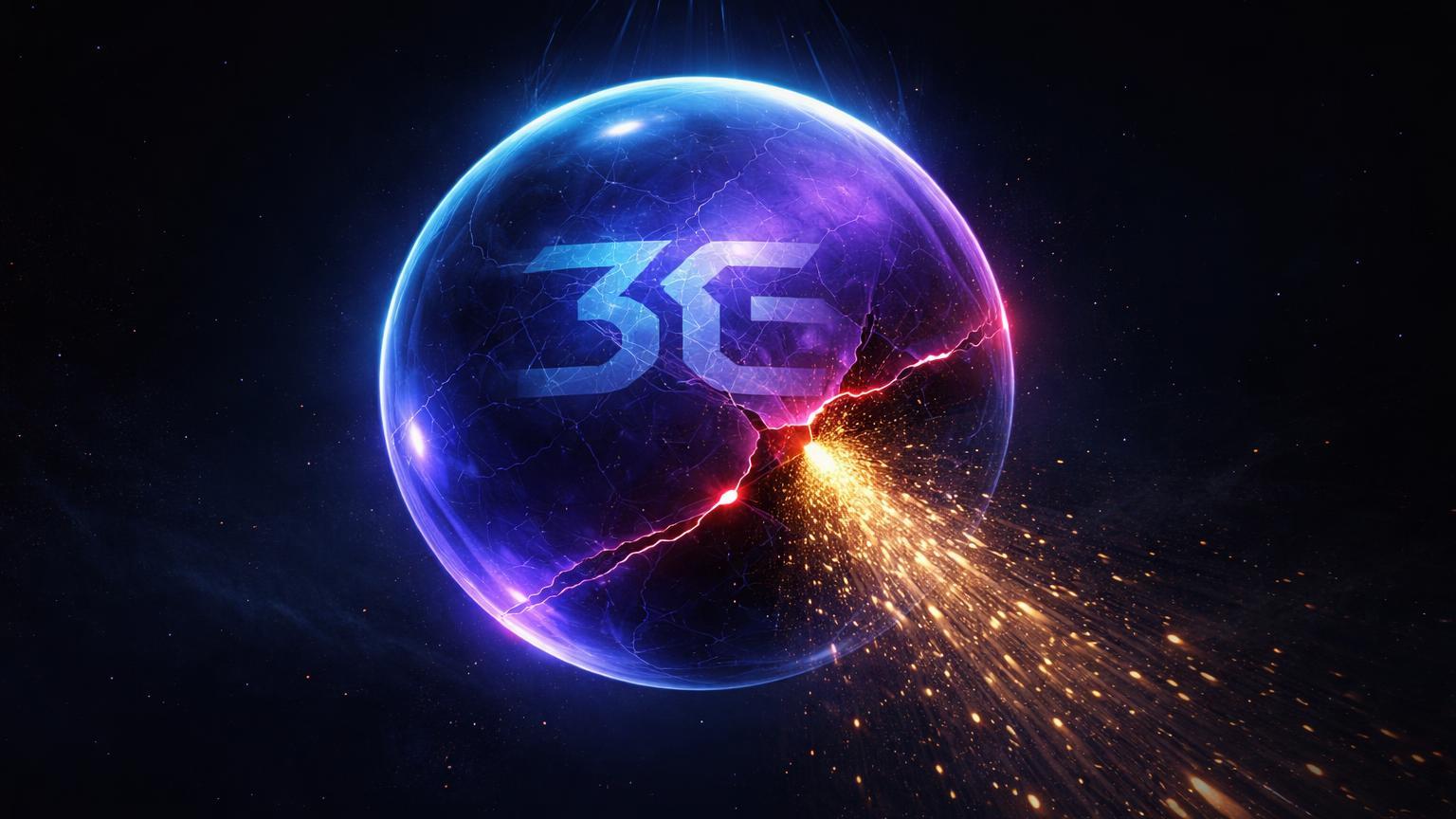 Esfera de energia XRP com rachadura expelindo partículas douradas e '36' rachado, simbolizando primeiro outflow após 36 dias de inflows