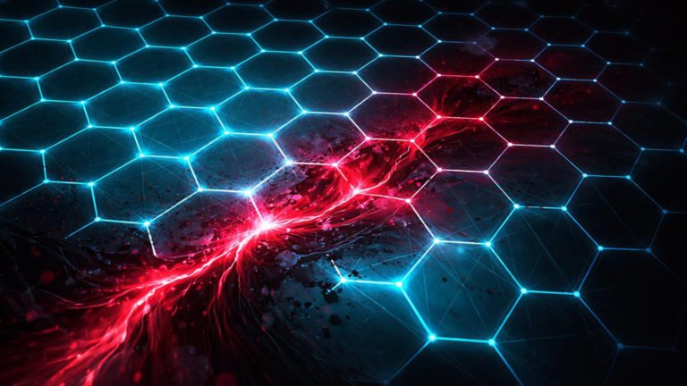 Fluxo tóxico vermelho infiltrando rede cristalina cyan, simbolizando lavagem de US$ 1 bi e risco crítico de segurança na Solana