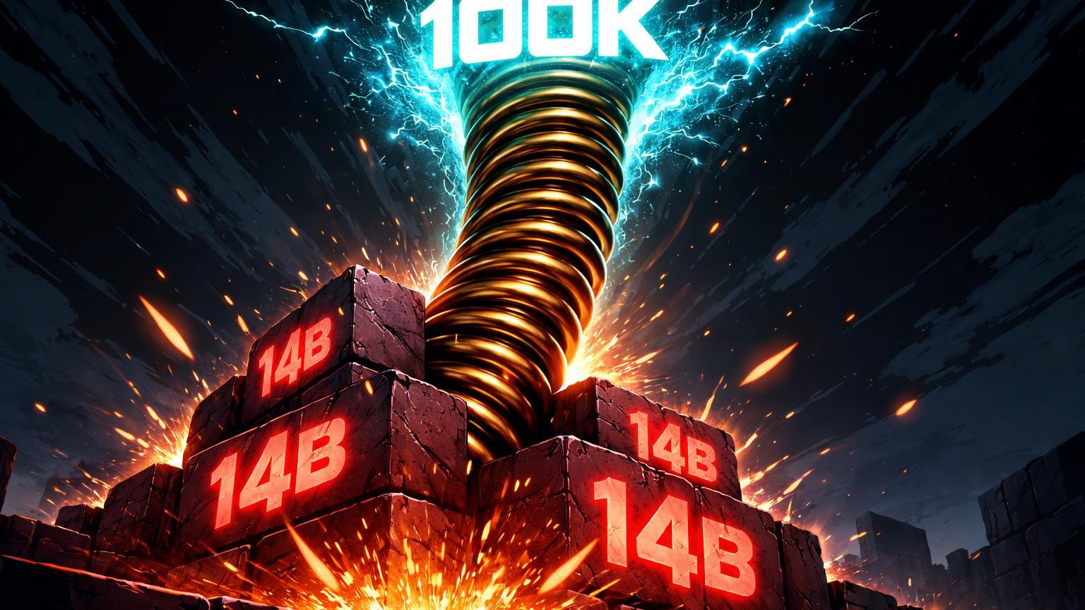 Mola comprimida por blocos shorts com 14B, tensionada para disparar rumo a 100K, ilustrando risco de short squeeze explosivo no Bitcoin