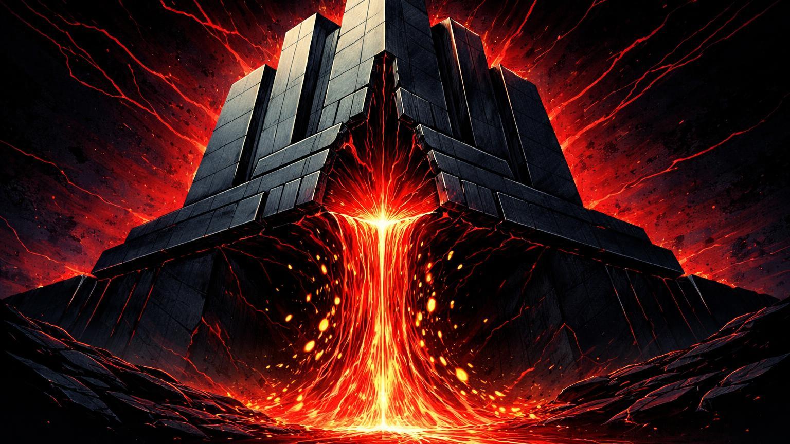 Fortaleza institucional com brecha expelindo fluxo vermelho viscoso sugando capital dourado, ilustrando outflows de US$ 2,9 bi em ETFs BTC