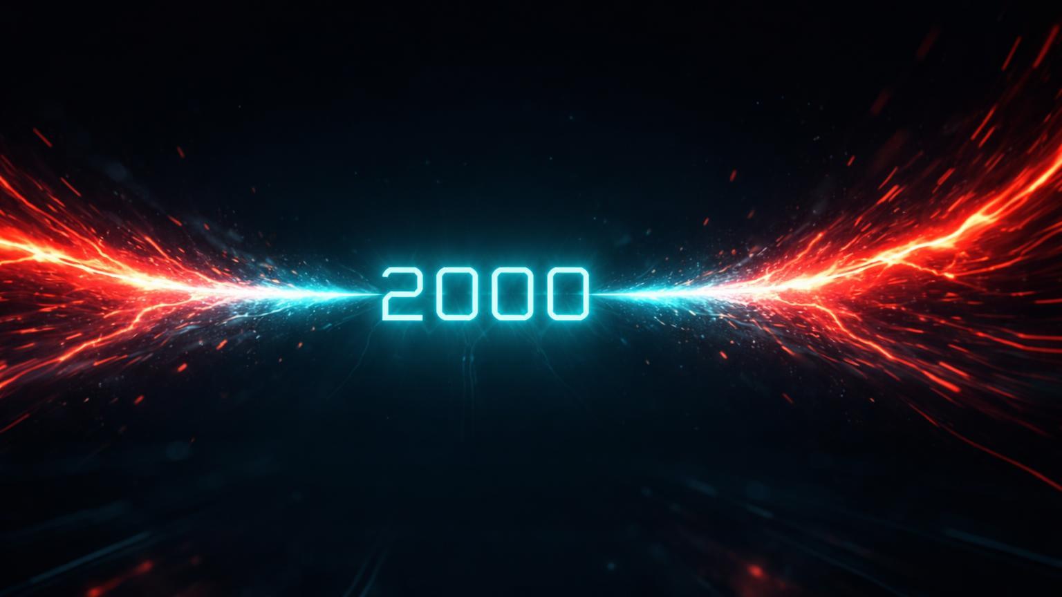 Linha de suporte cyan esticada com '2000' gravado sob ondas vermelhas de pressão, representando teste crítico do Ethereum em pânico de vendas