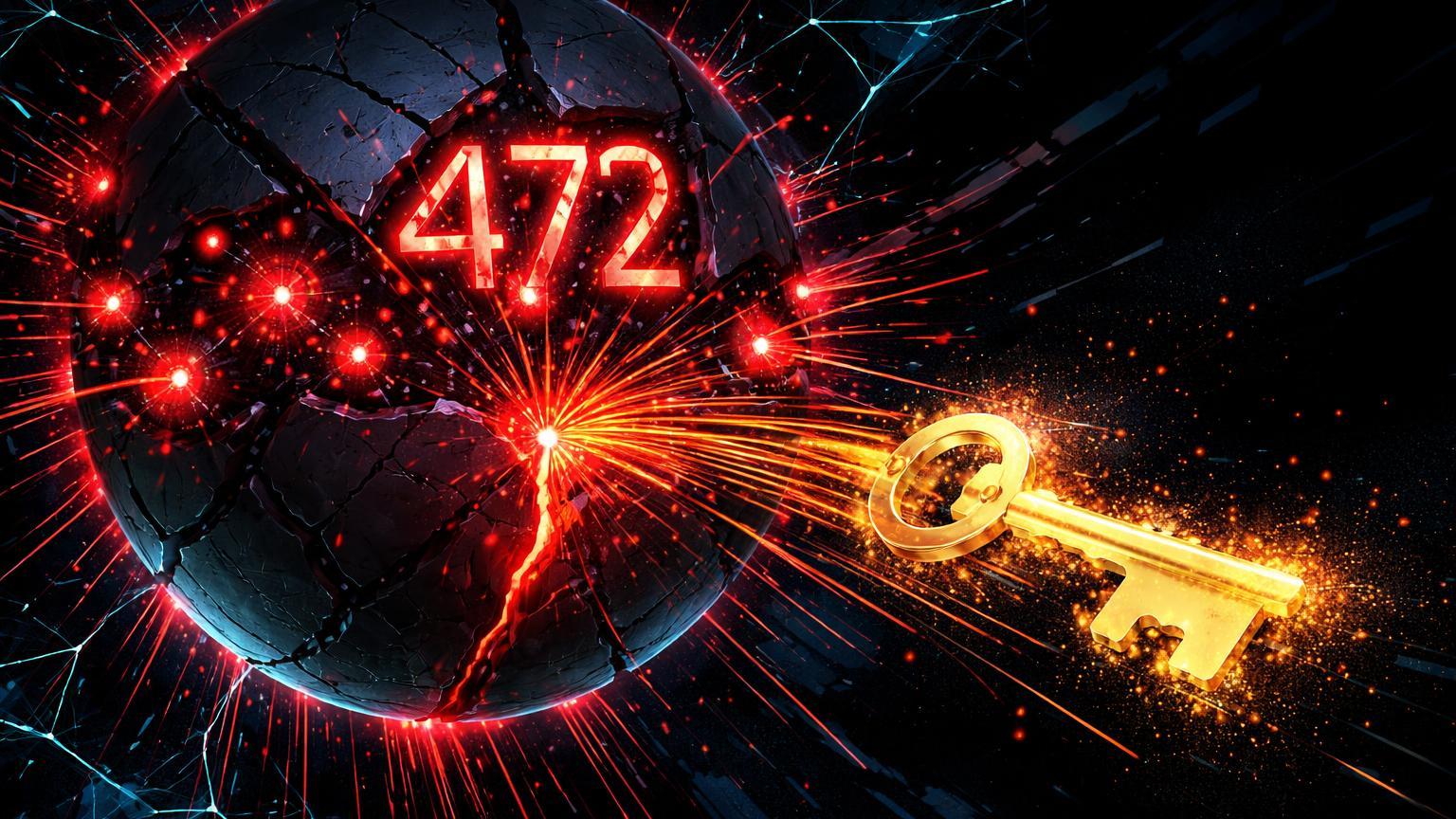 Hub digital rachado com 472 nodos vermelhos sugando chave cripto dourada, alertando sobre plugins IA infectados no ClawHub