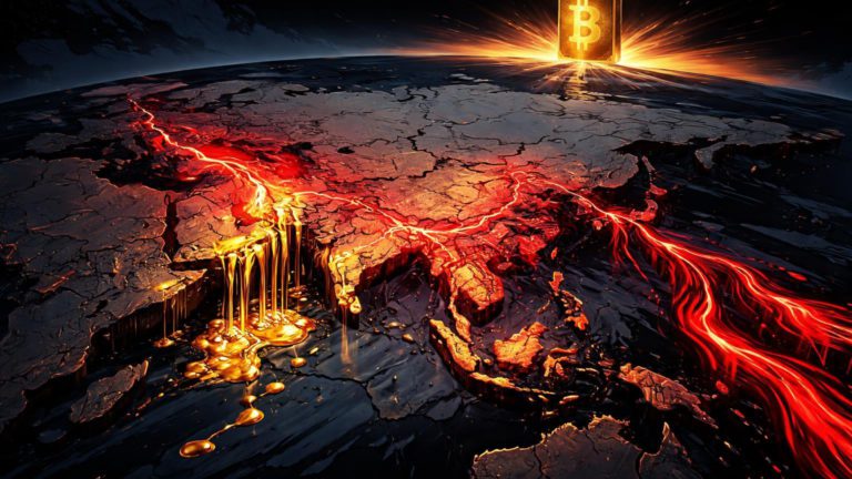 Fissura vermelha geopolitica rachando ouro em Dubai com fluxos de capital vermelho fugindo da Asia, impactando Bitcoin
